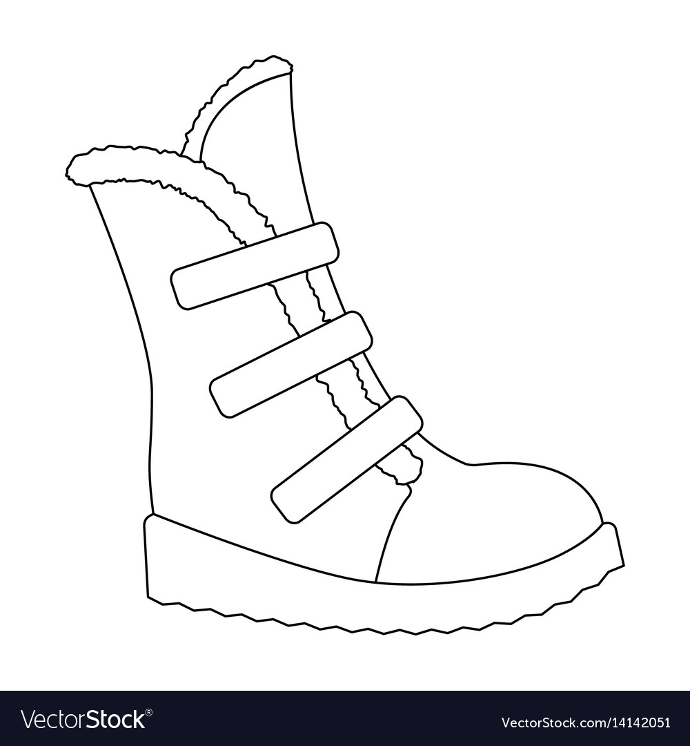 Tall winter boots made of wool with velcro shoes vector image