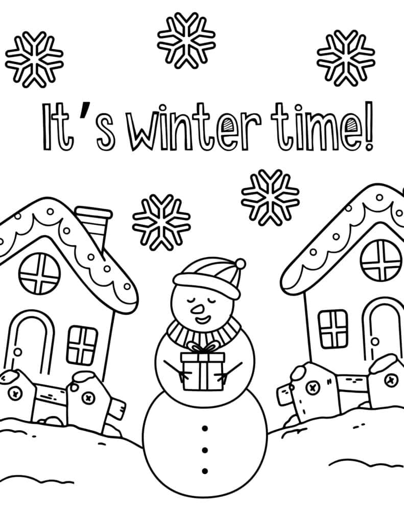 Free winter coloring pages for kids