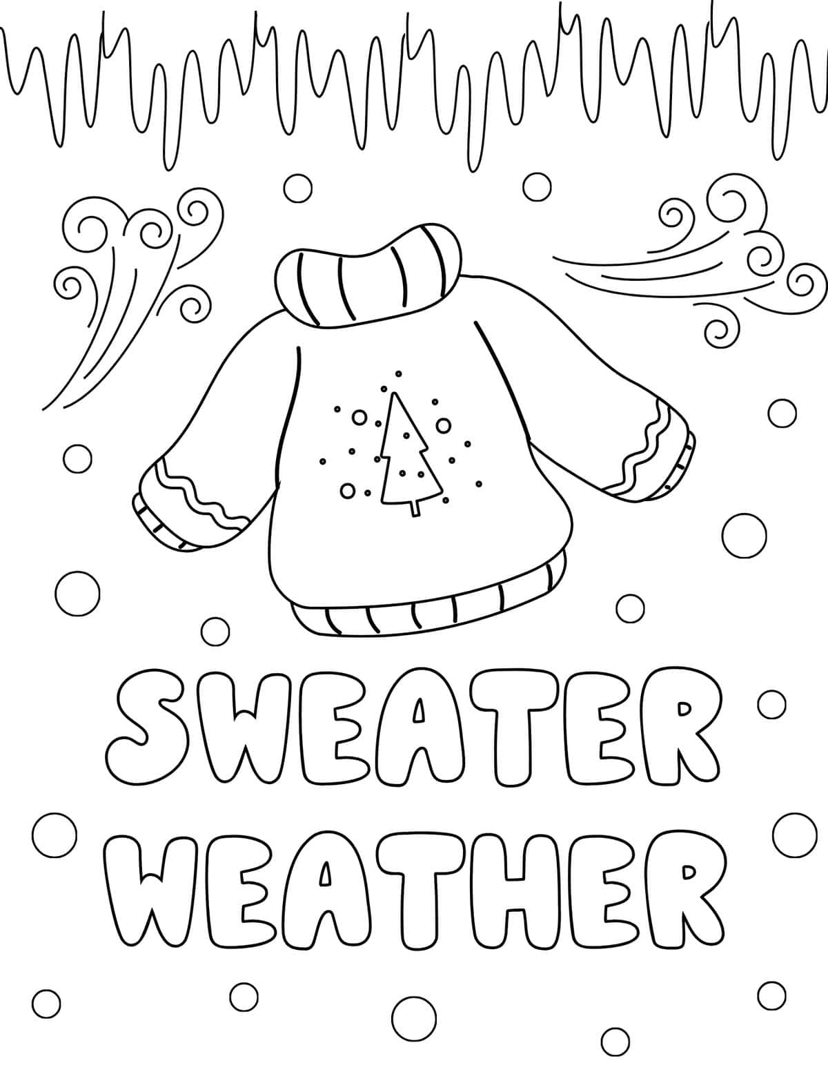 Free winter coloring pages for kids