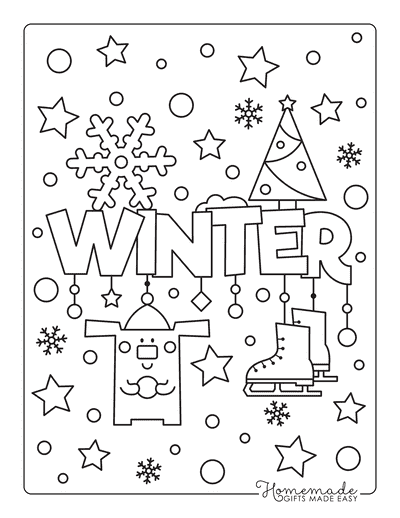 Free printable winter coloring pages for kids adults