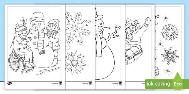 Winter coloring sheets teacher