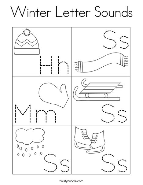 Winter letter sounds coloring page