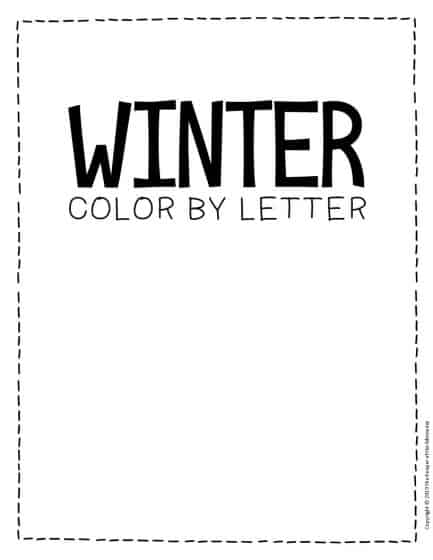 Color by capital letter winter preschool worksheets