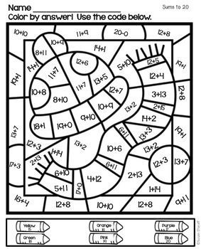 Math coloring sheets