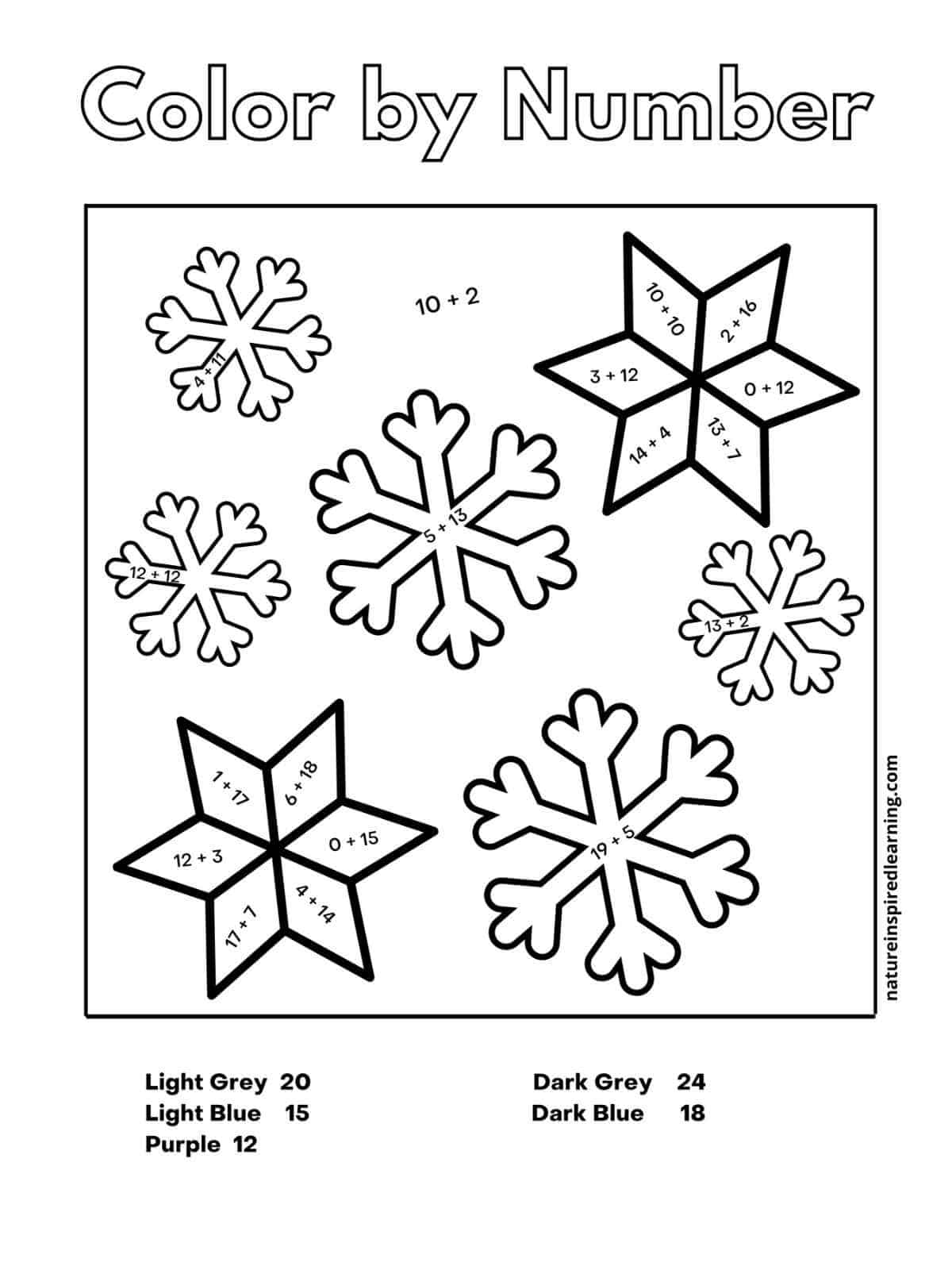 Addition color by number worksheets