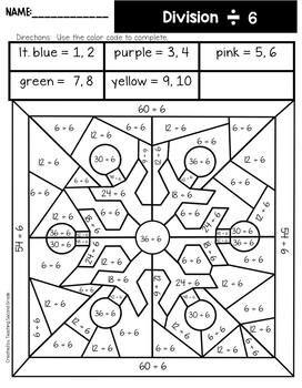 Winter division worksheets