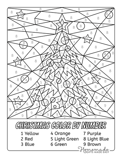 Free christmas color by number printables