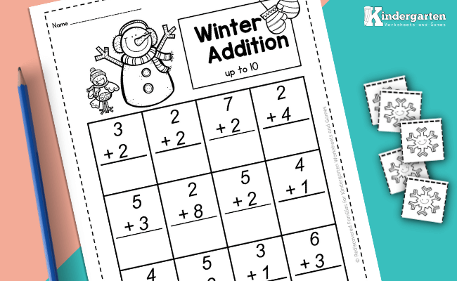 Â free winter snowman math worksheets for kindergarten