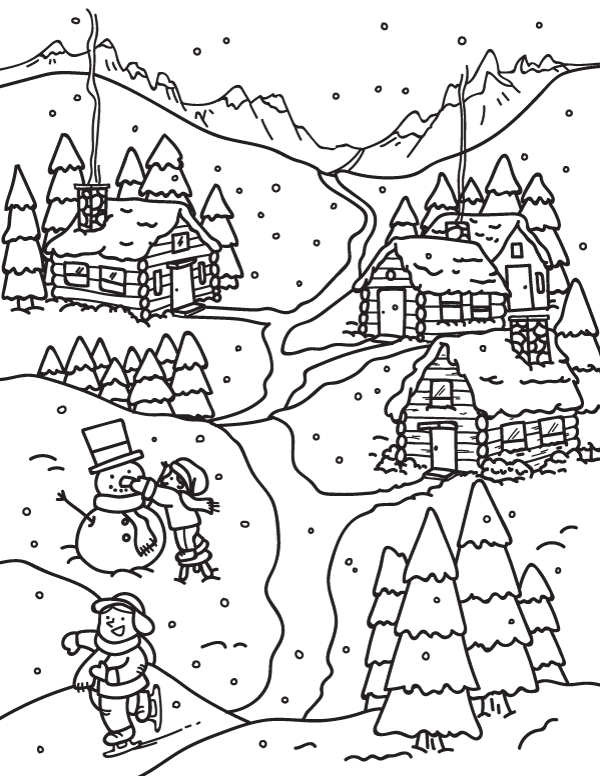 Printable winter coloring page