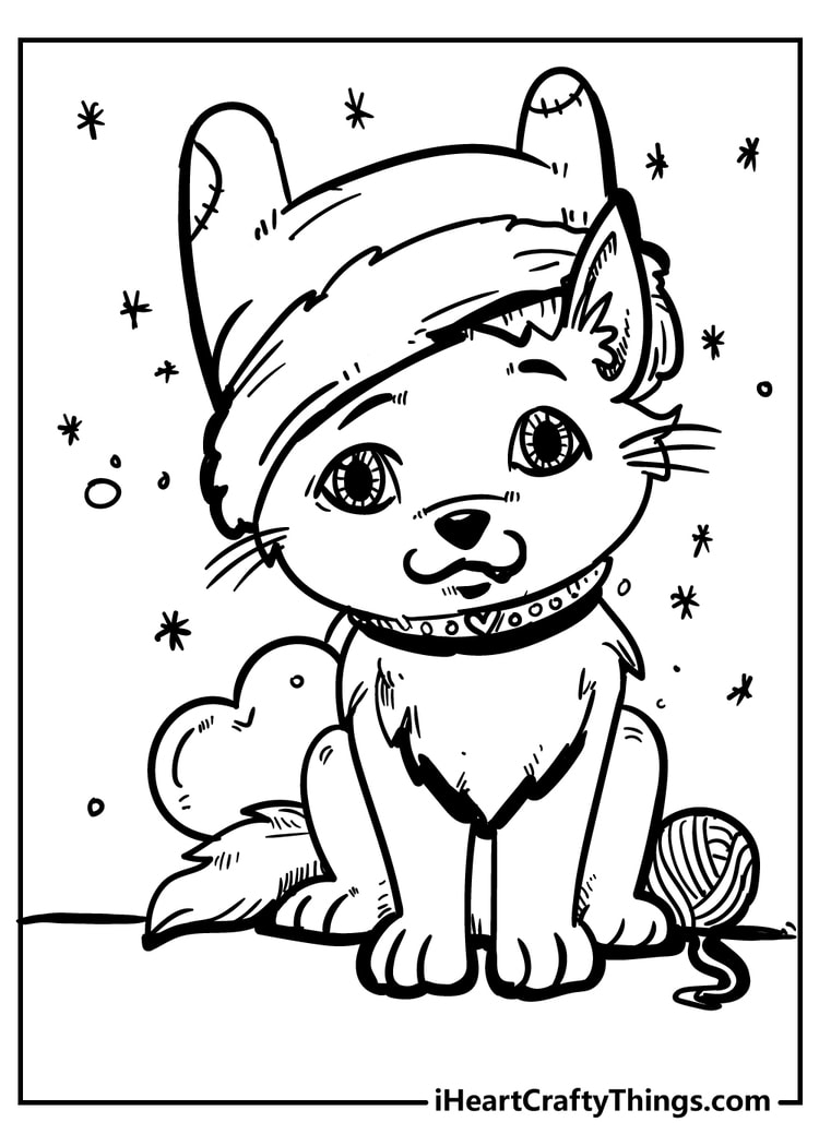 Cat coloring pages free printables