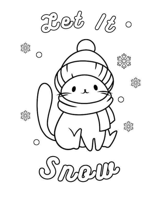 Cute cat coloring pages for kids and adults