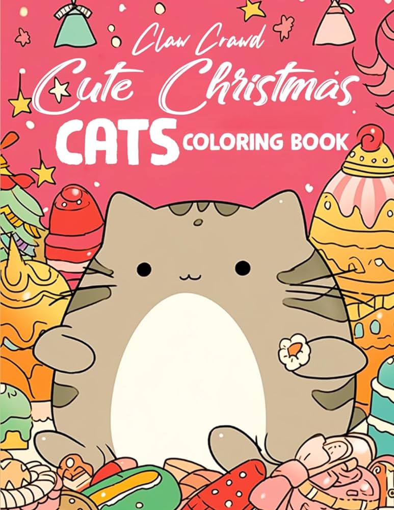 Cute christmas cats coloring book fun coloring pages of cute winter cats