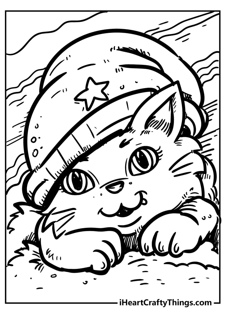 Cat coloring pages free printables