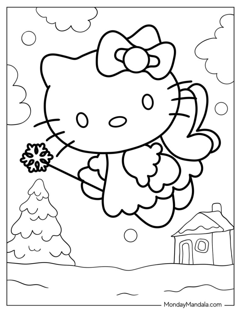 Hello kitty coloring pages free pdf printables