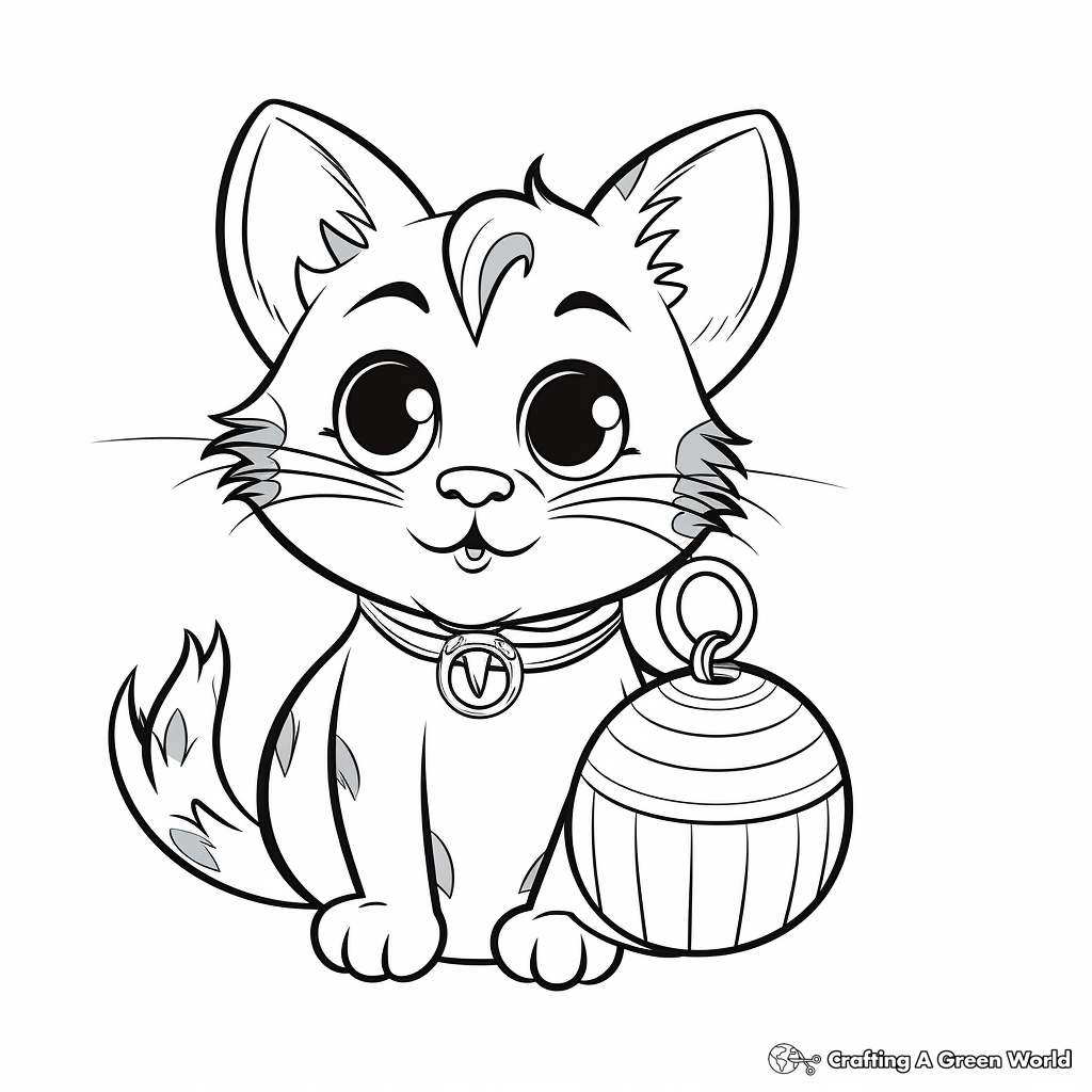 Christmas cat coloring pages