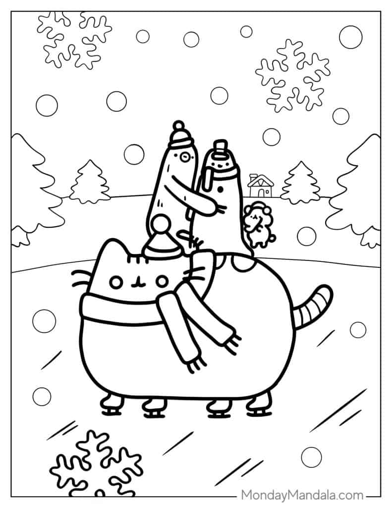 Pusheen coloring pages free pdf printables