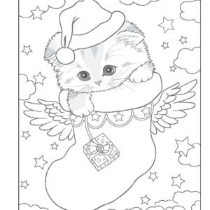 Christmas cats coloring pages printable for free download