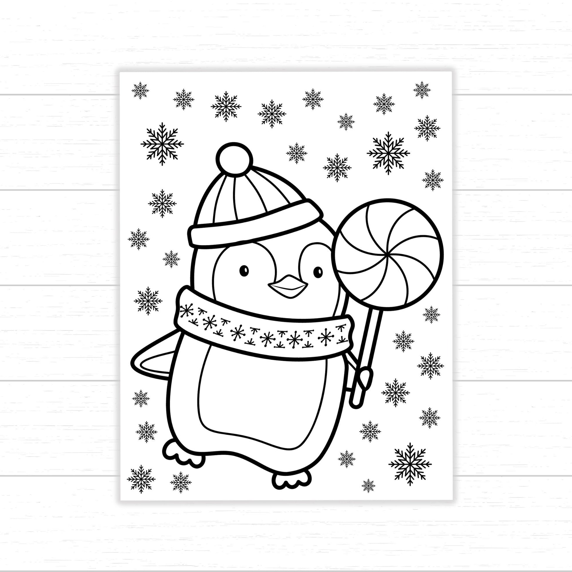 Christmas penguin coloring pages â mom wife busy life printables