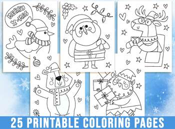 Christmas coloring pages cute winter coloring pages hello winter coloring book