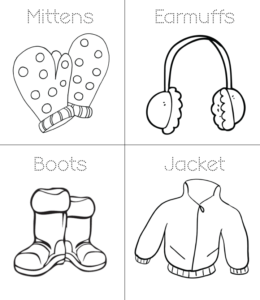 Warm clothes coloring pages playing learning