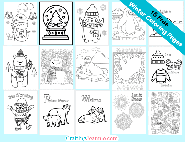 Winter coloring pages free printable