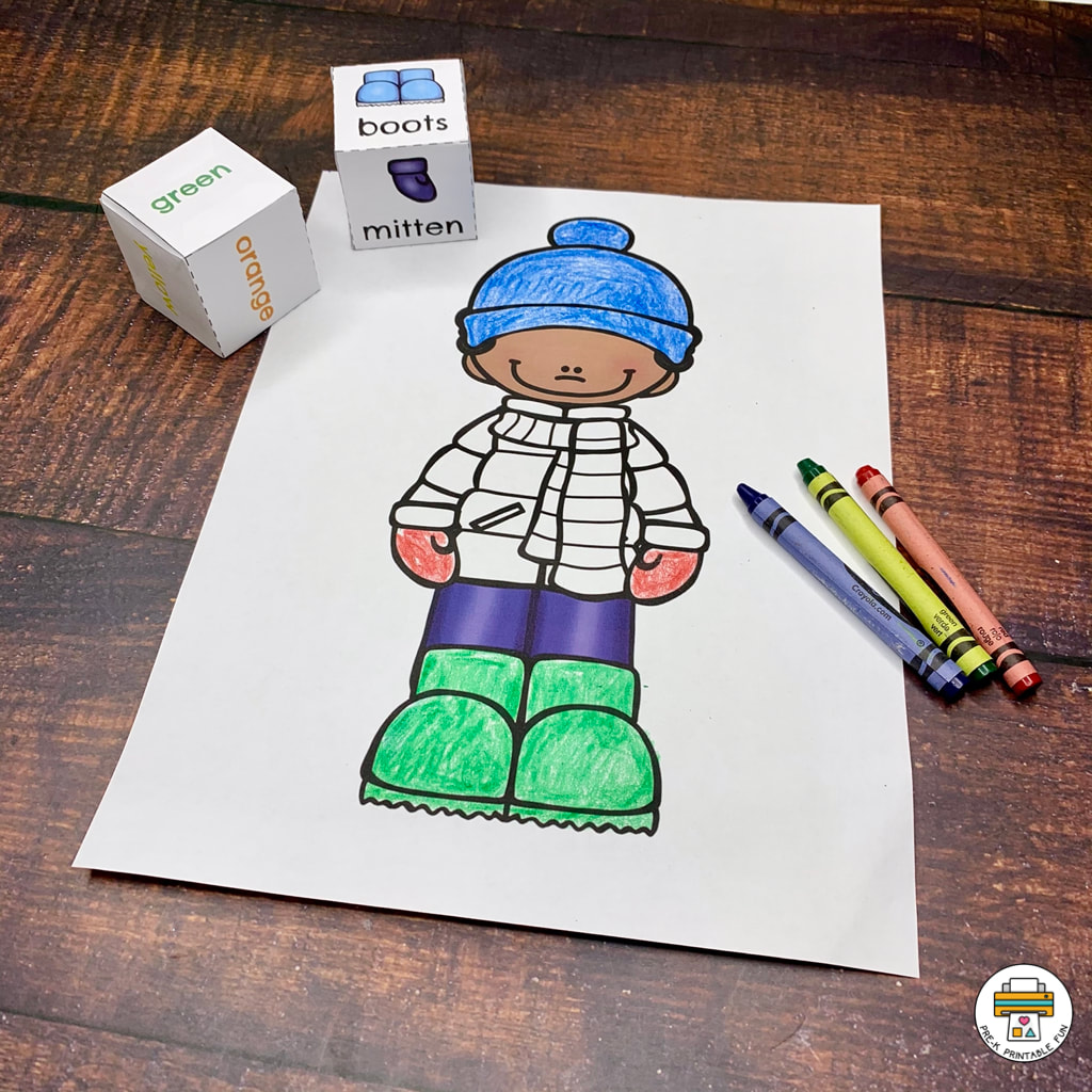 Winter clothes activity pack