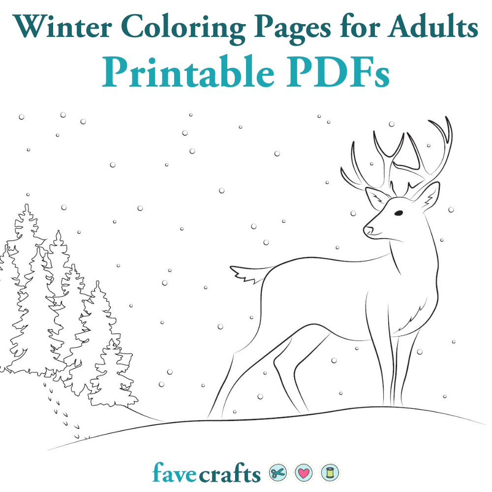 Winter coloring pages for adults printable pdfs