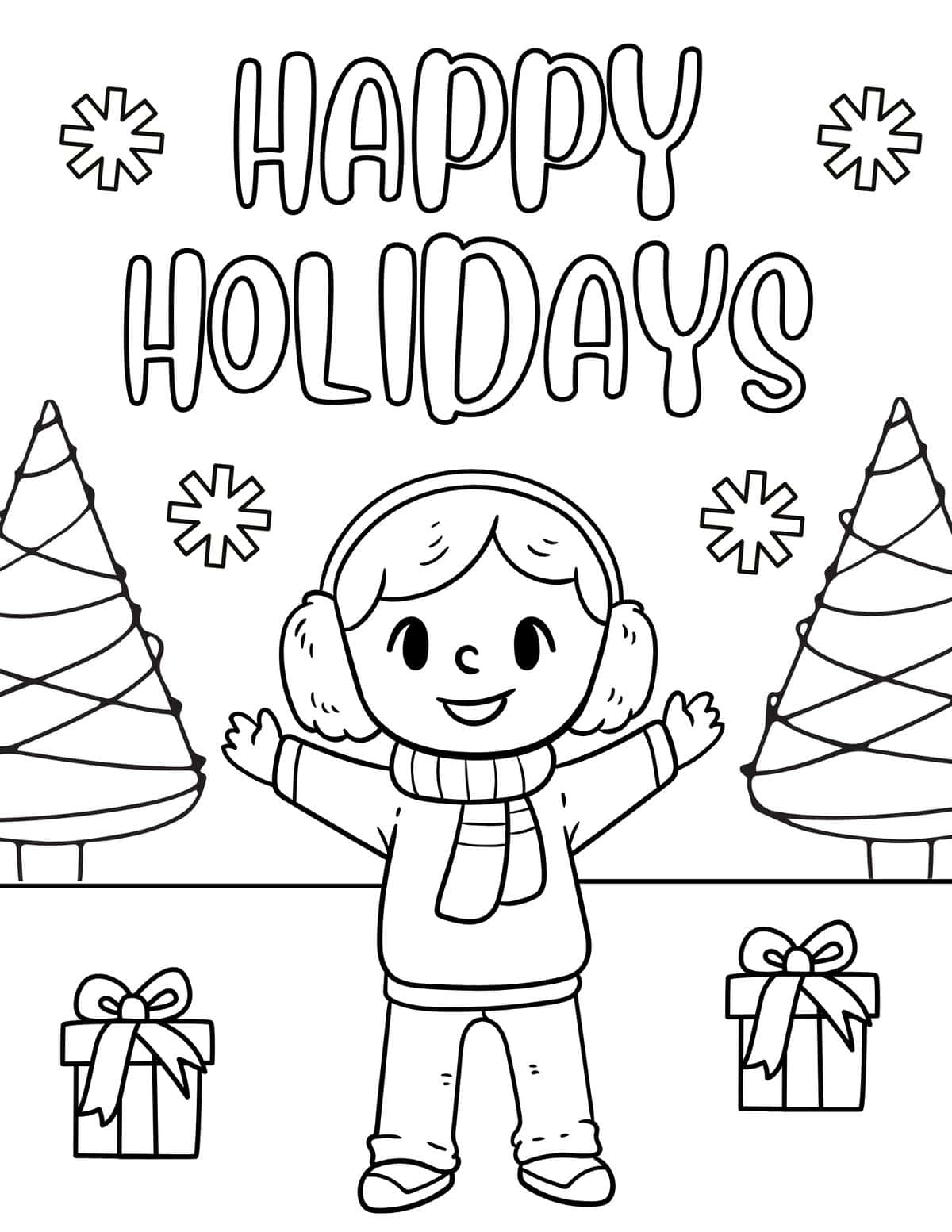 Free winter coloring pages for kids