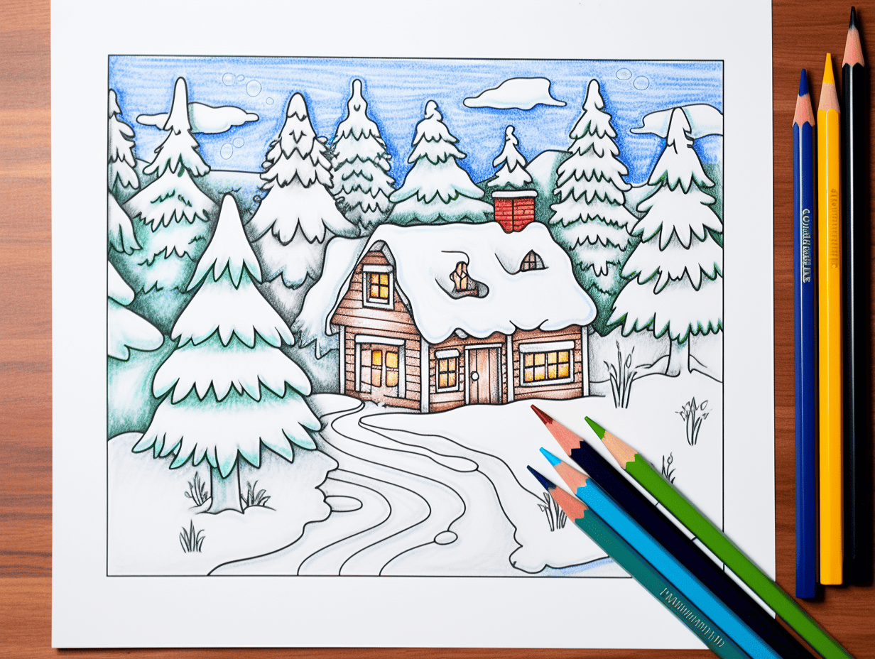 Winter coloring pages free printable sheets