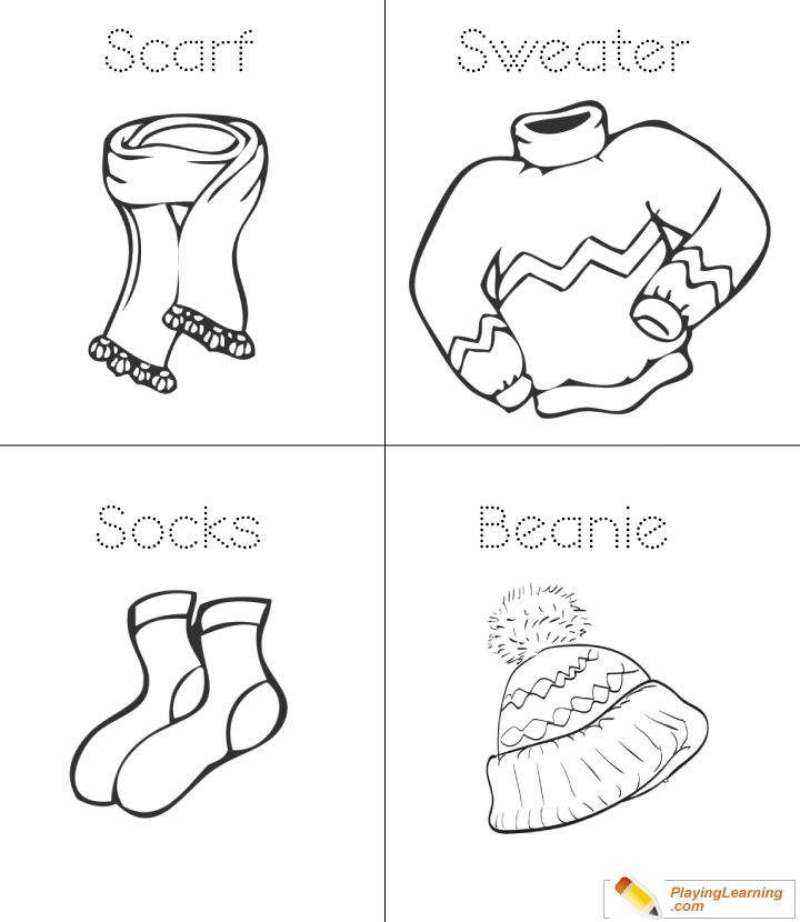 Winter clothes coloring page free winter clothes coloring page