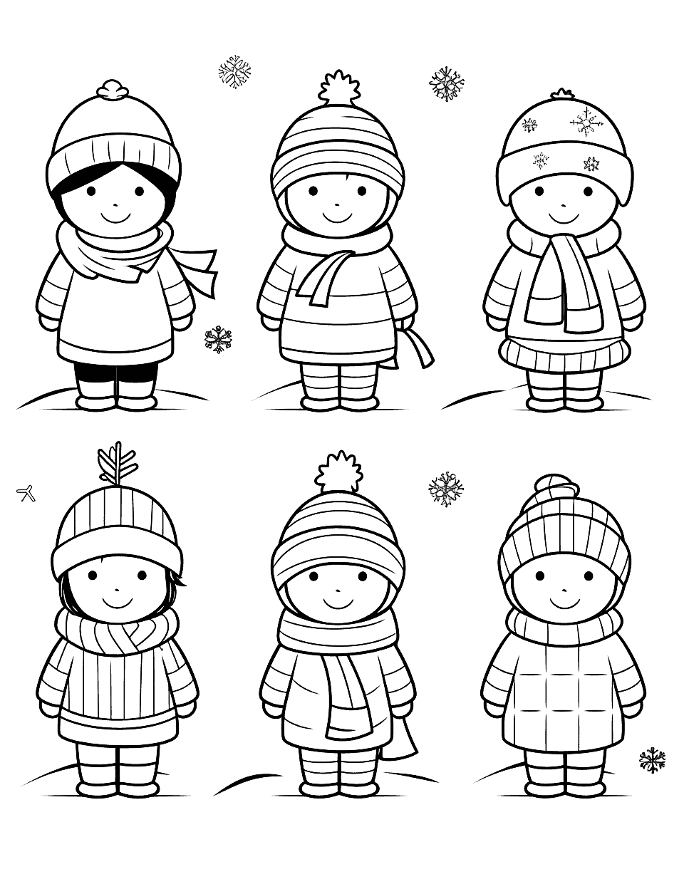 Winter coloring pages free printable sheets