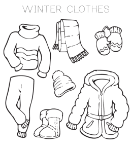 Warm clothes coloring pages playing learning