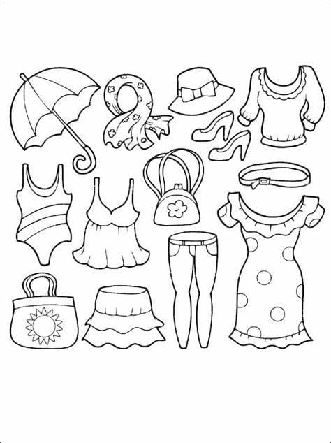 Winter clothes image coloring page