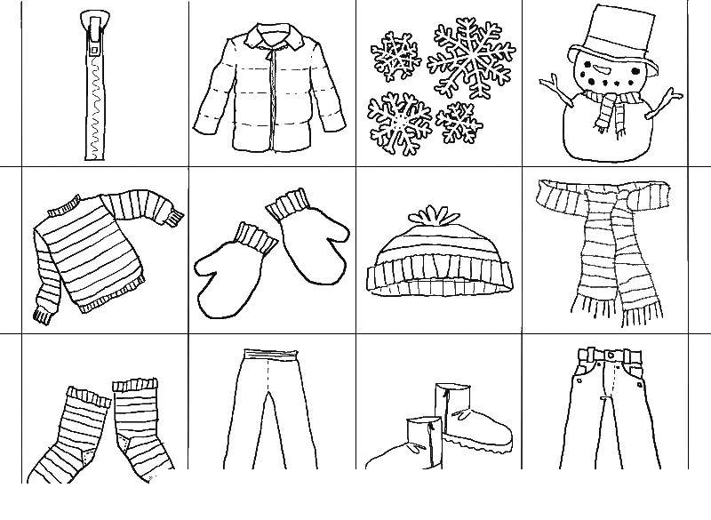 Online coloring pages coloring page winter clothes winter clothes download print coloring page