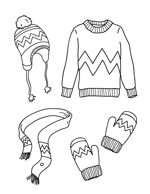 Free printable winter clothes coloring page download it at httpsmuseprintablesdownloadcolâ kids winter outfits clothes worksheet coloring pages winter