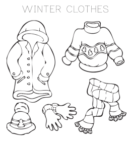 Warm clothes coloring pages playing learning