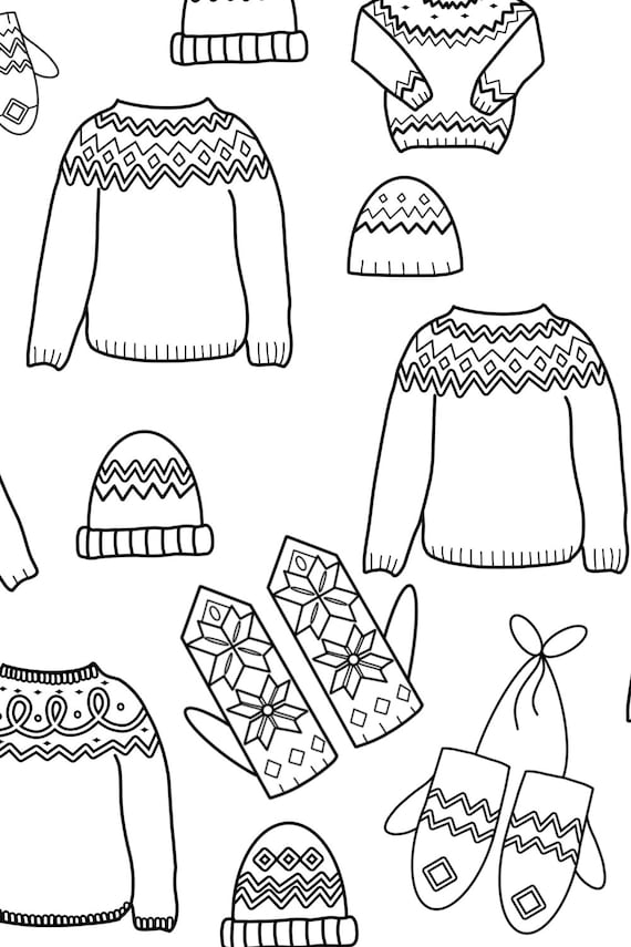 Lopapeysa sweater coloring sheet icelandic wool sweater coloring page printable coloring page doodle art iceland gift instant download