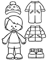 Print snowball fight coloring sheet
