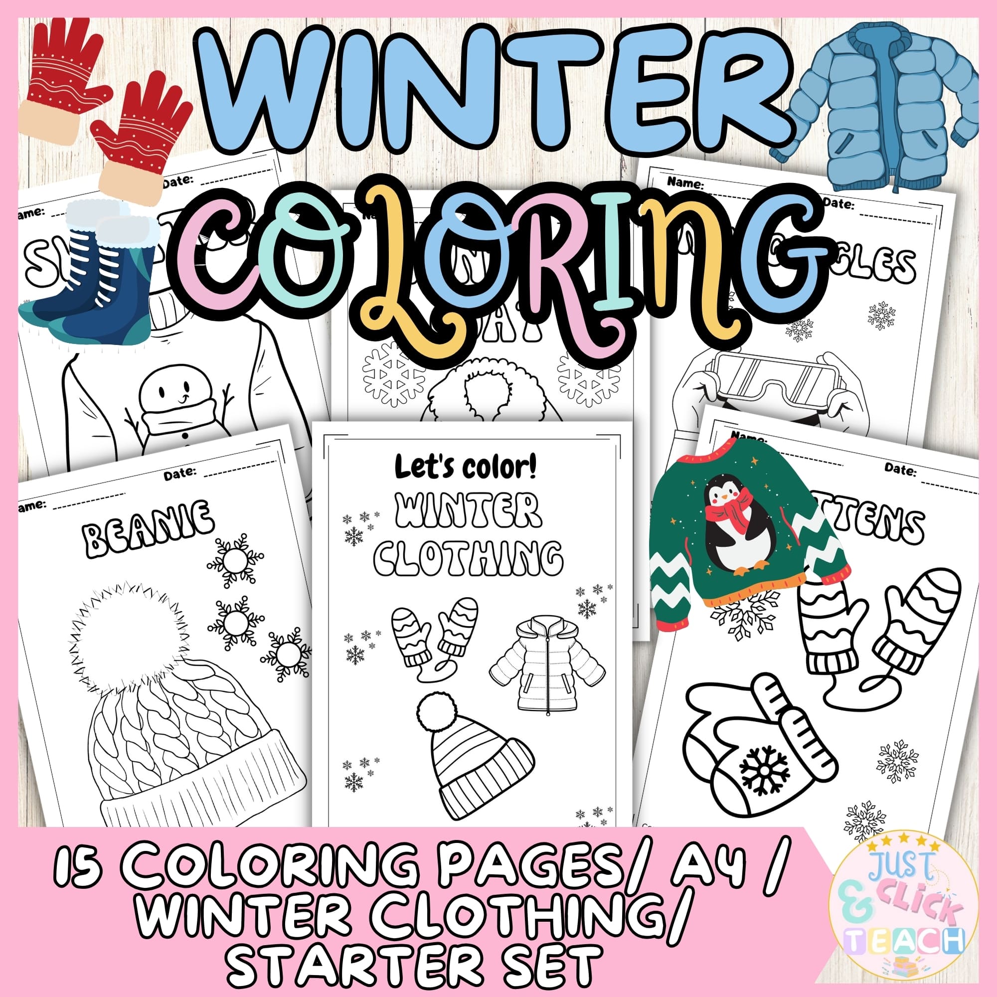 Winter no prep coloring pages winter clothing no prep preschool coloring pages made by teachers