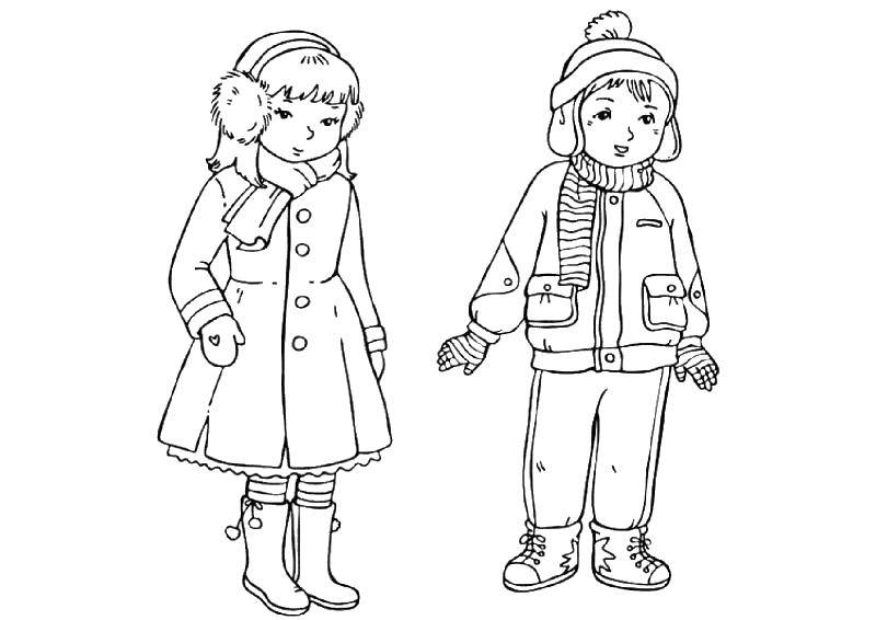 Online coloring pages winter coloring winter outfits winter clothing