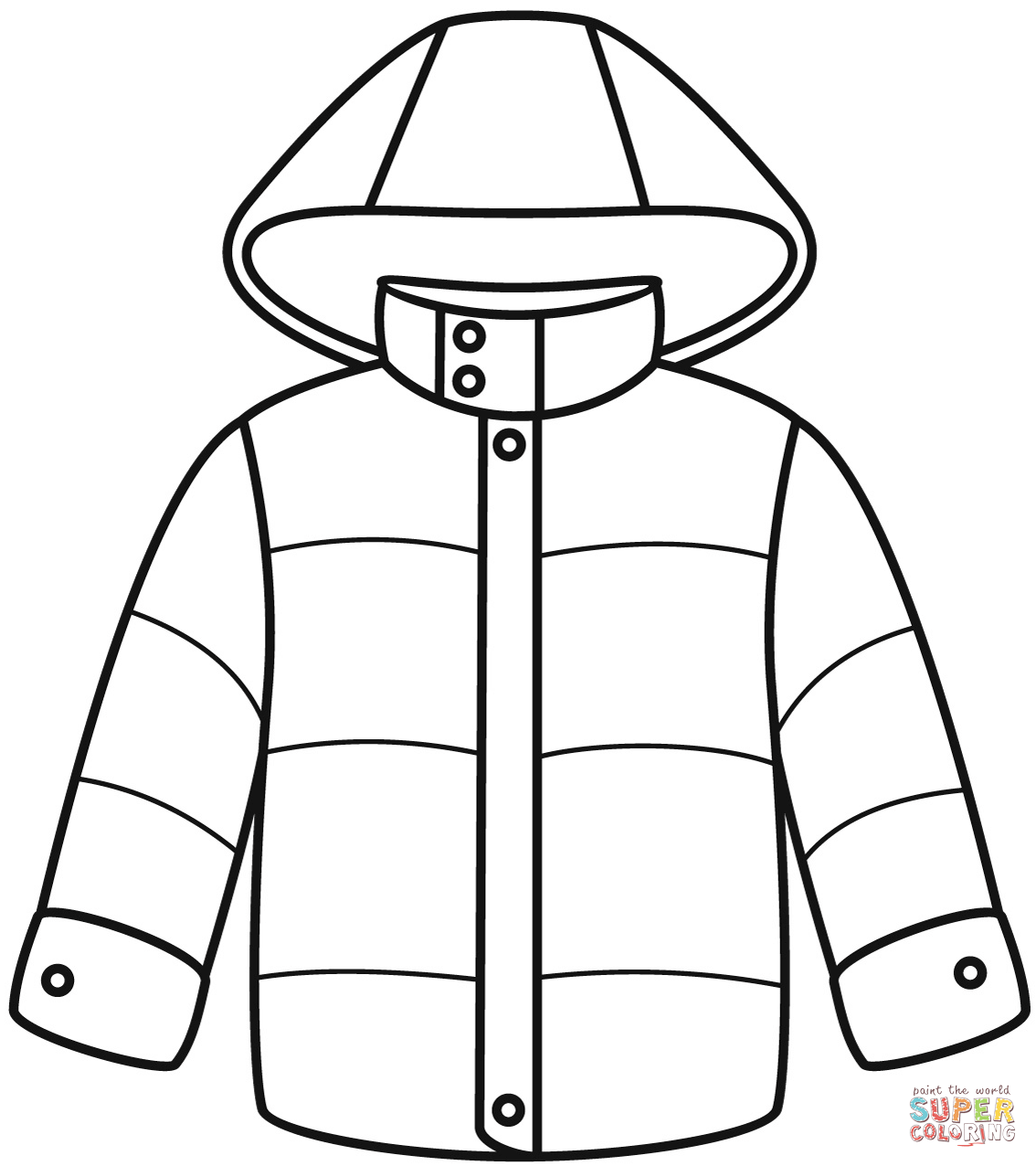 Jacket coloring page free printable coloring pages