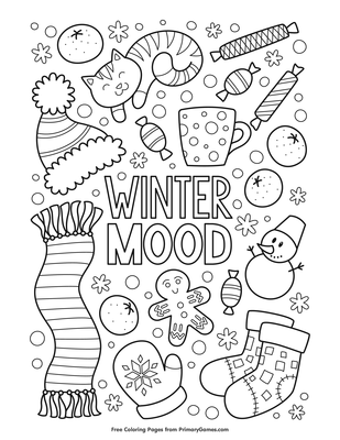 Winter mood coloring page â free printable pdf from