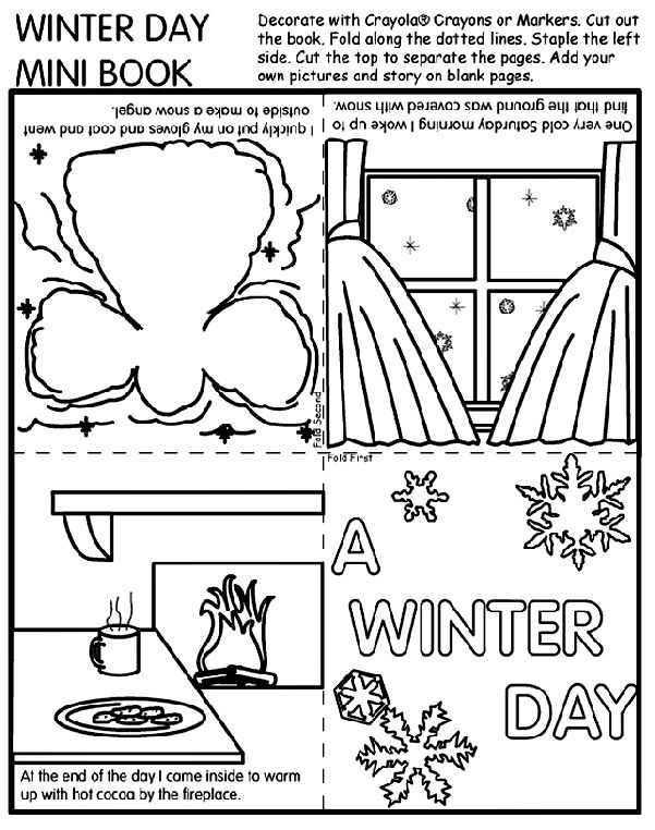 Winter day mini book on crayola mini books coloring pages winter crayola coloring pages