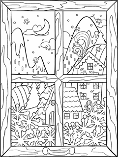 Winter free coloring pages