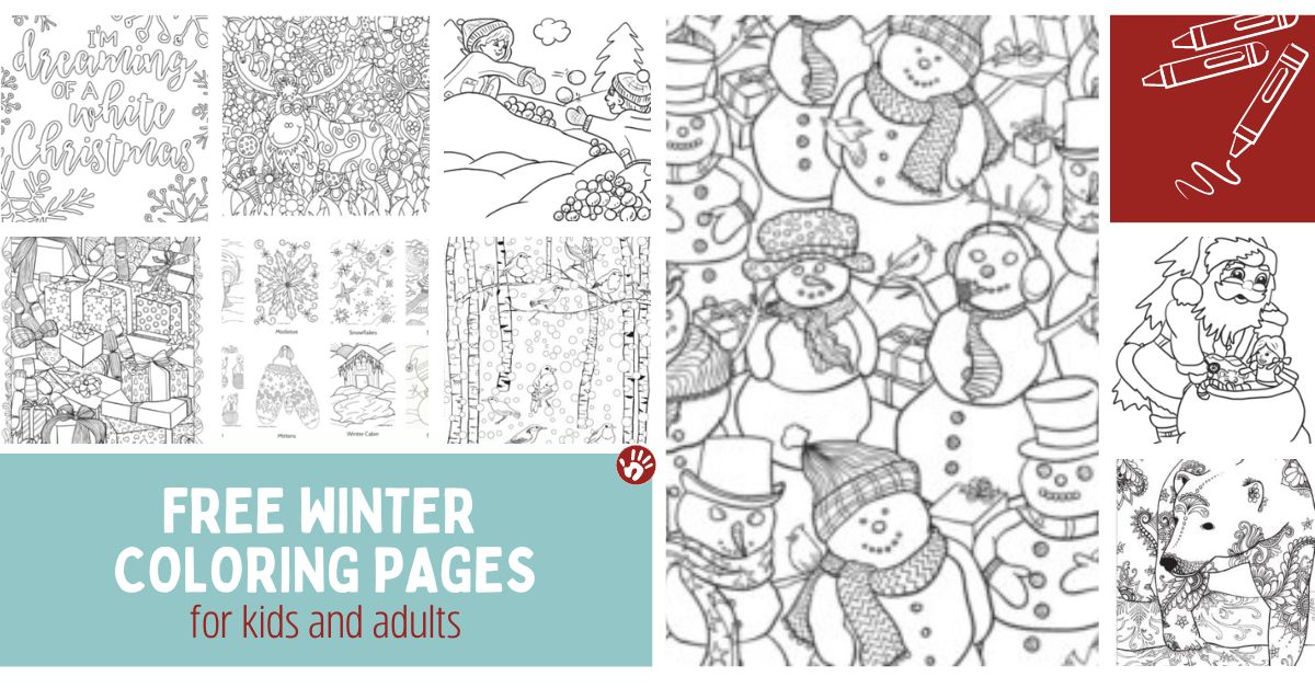 Christmas winter coloring pages for kids to color