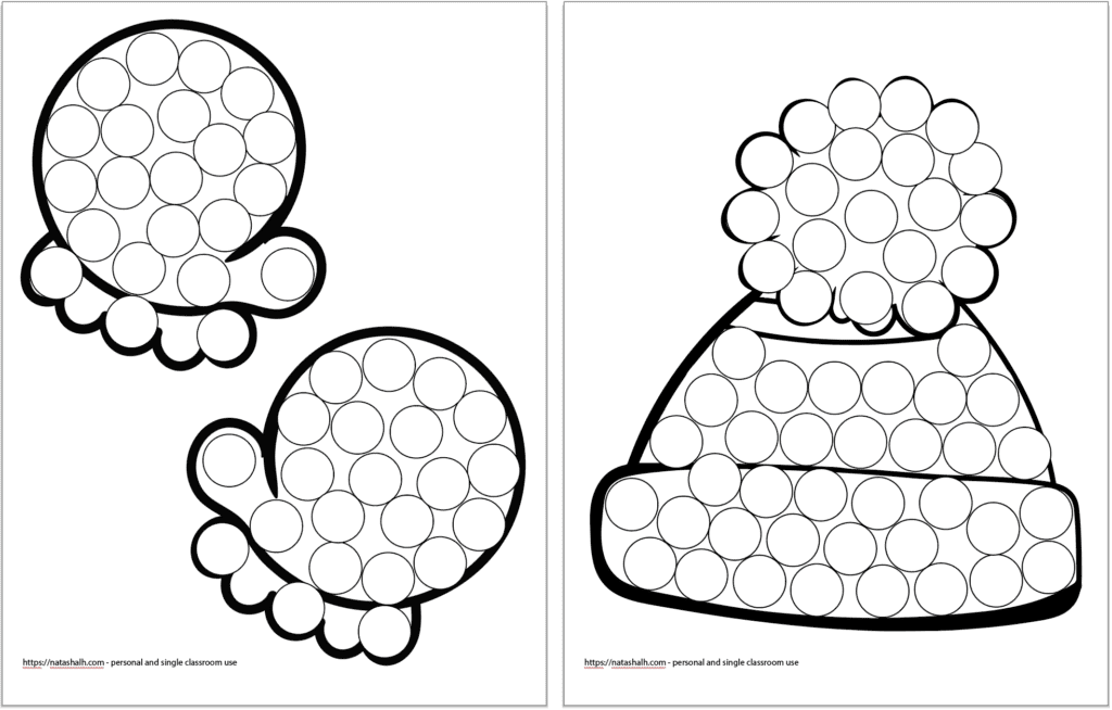 Free printable winter do a dot marker pages