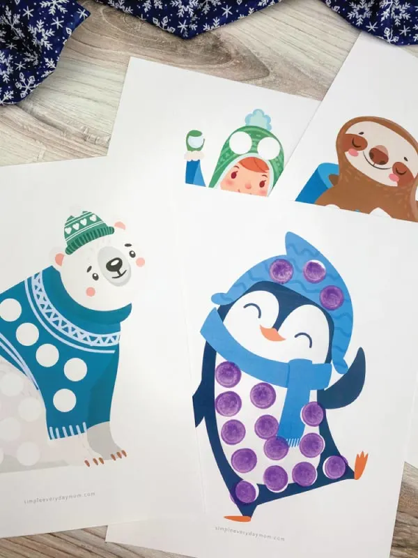 Winter do a dot printables for kids