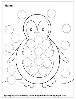 Set of winter dot marker free pages for kids penguin crafts dot marker activities dot markers