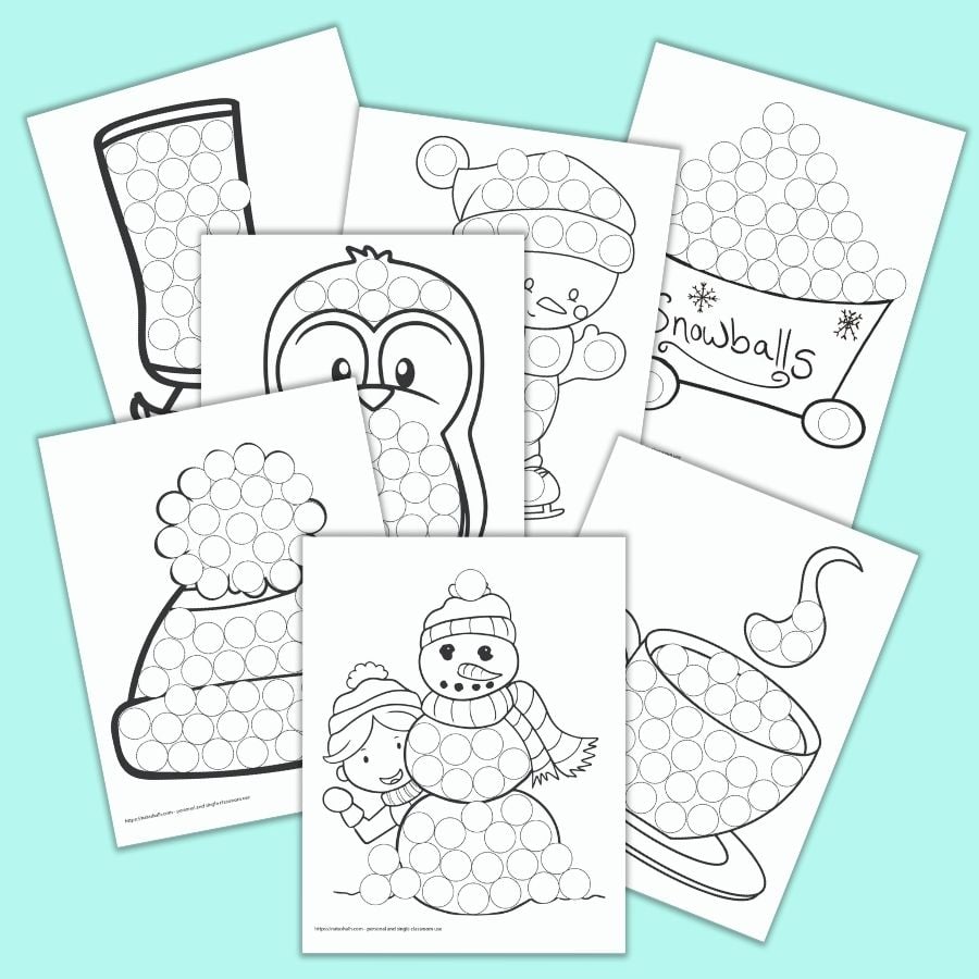 Free printable winter do a dot marker pages