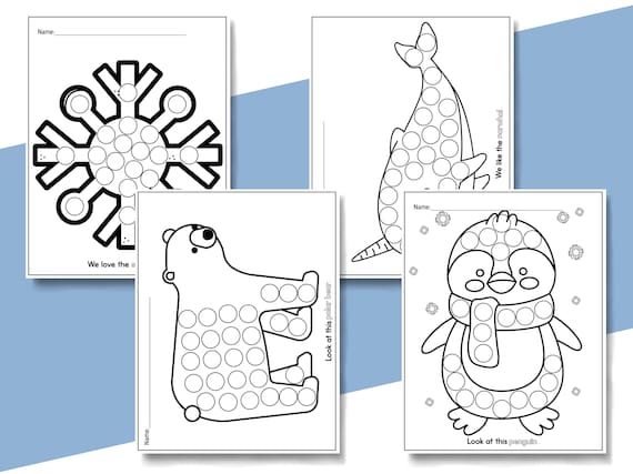 Winter themed dot marker printables do